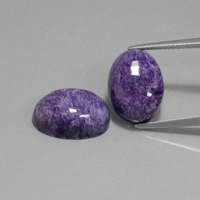 11.93 ct Violet Charoite Gemstone, Charoite Gem in Oval Cabochon Shape for Sale.