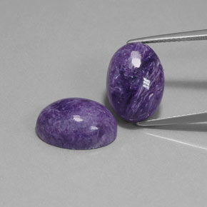 12.08 ct Violet Charoite Gemstone, Charoite Gem in Oval Cabochon Shape for Sale.