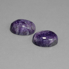 11.39 ct Violet Charoite Stone, Natural Charoite in Oval Cabochon Shape for Sale