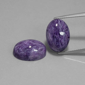 12.93 ct Violet Charoite Gemstone, Charoite Gem in Oval Cabochon Shape for Sale.