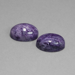 12.93 ct Violet Charoite Stone, Natural Charoite in Oval Cabochon Shape for Sale