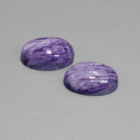 12.08 ct Violet Charoite Stone, Natural Charoite in Oval Cabochon Shape for Sale