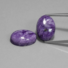 11.09 ct Violet Charoite Gemstone, Charoite Gem in Oval Cabochon Shape for Sale.