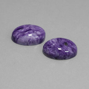11.09 ct Violet Charoite Stone, Natural Charoite in Oval Cabochon Shape for Sale