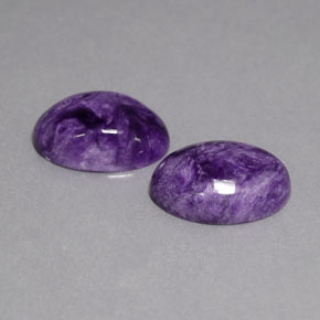 9.02 ct Violet Charoite Stone, Natural Charoite in Oval Cabochon Shape for Sale