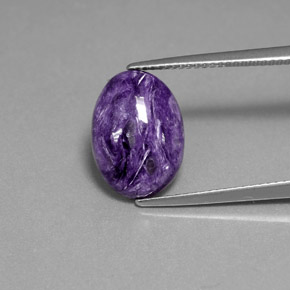 3.54 ct Violet Charoite Gemstone, Charoite Gem in Oval Cabochon Shape for Sale.