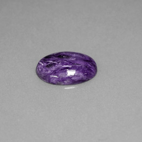 3.54 ct Violet Charoite Stone, Natural Charoite in Oval Cabochon Shape for Sale