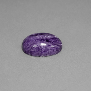 5.52 ct Violet Charoite Stone, Natural Charoite in Oval Cabochon Shape for Sale