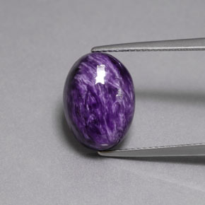 8.26 ct Violet Charoite Gemstone, Charoite Gem in Oval Cabochon Shape for Sale.