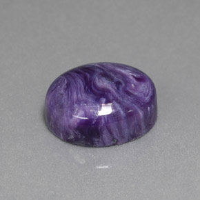 5.19 ct Violet Charoite Stone, Natural Charoite in Oval Cabochon Shape for Sale