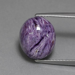 5.45 ct Violet Charoite Gemstone, Charoite Gem in Oval Cabochon Shape for Sale.