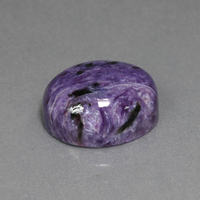 5.47 ct Violet Charoite Stone, Natural Charoite in Oval Cabochon Shape for Sale
