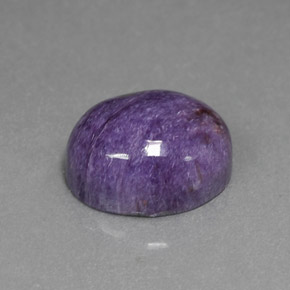 5.61 ct Violet Charoite Stone, Natural Charoite in Oval Cabochon Shape for Sale