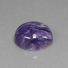 5.56 ct Violet Charoite Stone, Natural Charoite in Oval Cabochon Shape for Sale
