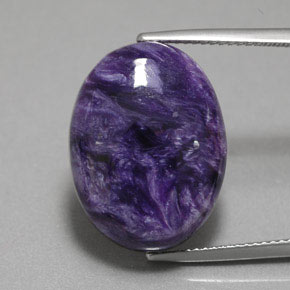 15.67 ct Violet Charoite Gemstone, Charoite Gem in Oval Cabochon Shape for Sale.