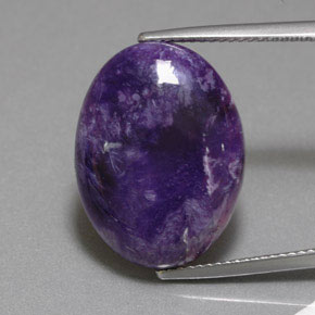12.62 ct Violet Charoite Gemstone, Charoite Gem in Oval Cabochon Shape for Sale.
