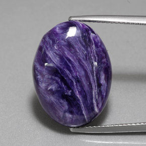 13.13 ct Violet Charoite Gemstone, Charoite Gem in Oval Cabochon Shape for Sale.