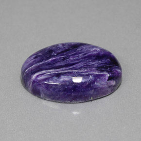 13.13 ct Violet Charoite Stone, Natural Charoite in Oval Cabochon Shape for Sale