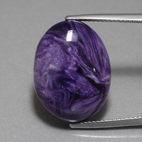 17.18 ct Violet Charoite Gemstone, Charoite Gem in Oval Cabochon Shape for Sale.