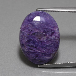 11.80 ct Violet Charoite Gemstone, Charoite Gem in Oval Cabochon Shape for Sale.