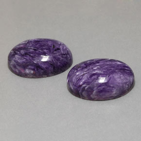30.97 ct Violet Charoite Stone, Natural Charoite in Oval Cabochon Shape for Sale