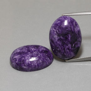 27.83 ct Violet Charoite Gemstone, Charoite Gem in Oval Cabochon Shape for Sale.