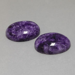 27.83 ct Violet Charoite Stone, Natural Charoite in Oval Cabochon Shape for Sale
