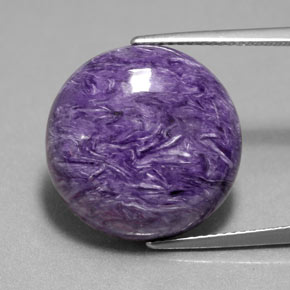 17.23 ct Violet Charoite Gemstone, Charoite Gem in Round Cabochon Shape for Sale.