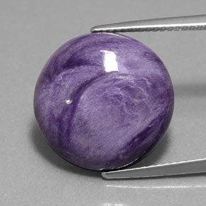 11.28 ct Violet Charoite Gemstone, Charoite Gem in Round Cabochon Shape for Sale.