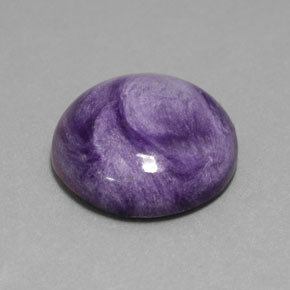 11.28 ct Violet Charoite Stone, Natural Charoite in Round Cabochon Shape for Sale