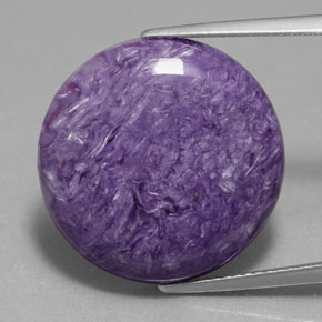 13.94 ct Violet Charoite Gemstone, Charoite Gem in Round Cabochon Shape for Sale.