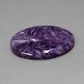23.69 ct Violet Charoite Stone, Natural Charoite in Oval Cabochon Shape for Sale