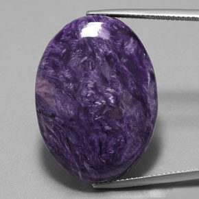 23.93 ct Violet Charoite Gemstone, Charoite Gem in Oval Cabochon Shape for Sale.