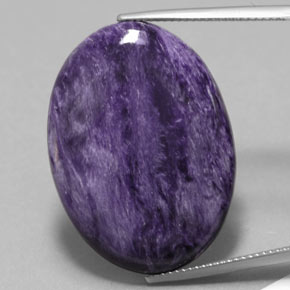 26.90 ct Violet Charoite Gemstone, Charoite Gem in Oval Cabochon Shape for Sale.