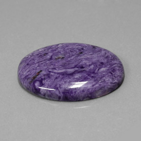27.59 ct Violet Charoite Stone, Natural Charoite in Oval Cabochon Shape for Sale