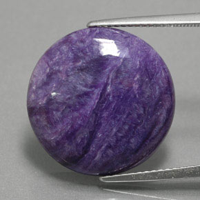 11.13 ct Violet Charoite Gemstone, Charoite Gem in Round Cabochon Shape for Sale.