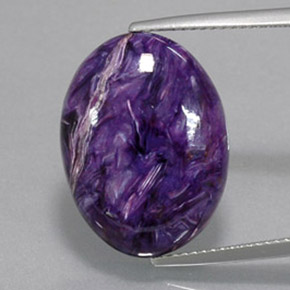 13.56 ct Violet Charoite Gemstone, Charoite Gem in Oval Cabochon Shape for Sale.