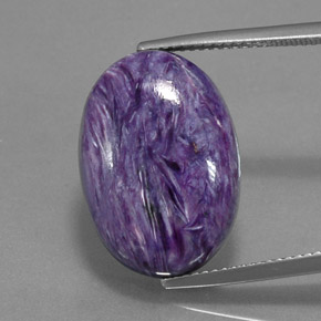 14.05 ct Violet Charoite Gemstone, Charoite Gem in Oval Cabochon Shape for Sale.
