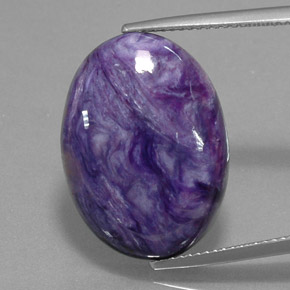 14.16 ct Violet Charoite Gemstone, Charoite Gem in Oval Cabochon Shape for Sale.