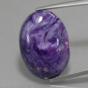 15.59 ct Violet Charoite Gemstone, Charoite Gem in Oval Cabochon Shape for Sale.