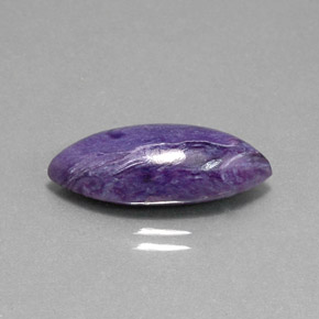 6.82 ct Violet Charoite Stone, Natural Charoite in Marquise Cabochon Shape for Sale