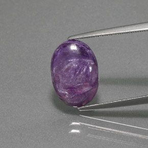2.89 ct Violet Charoite Gemstone, Charoite Gem in Oval Cabochon Shape for Sale.