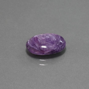 2.89 ct Violet Charoite Stone, Natural Charoite in Oval Cabochon Shape for Sale