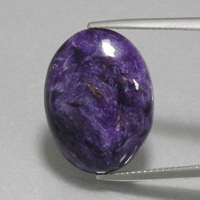 13.10 ct Violet Charoite Gemstone, Charoite Gem in Oval Cabochon Shape for Sale.