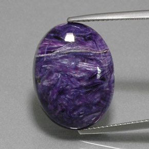 16.38 ct Violet Charoite Gemstone, Charoite Gem in Oval Cabochon Shape for Sale.