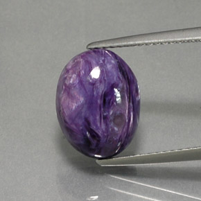 4.70 ct Violet Charoite Gemstone, Charoite Gem in Oval Cabochon Shape for Sale.