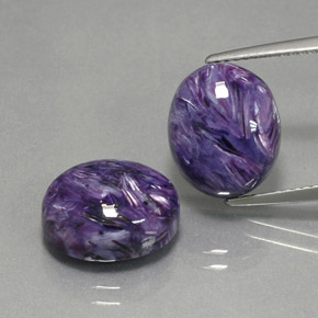 11.23 ct Violet Charoite Gemstone, Charoite Gem in Oval Cabochon Shape for Sale.