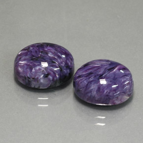 11.23 ct Violet Charoite Stone, Natural Charoite in Oval Cabochon Shape for Sale