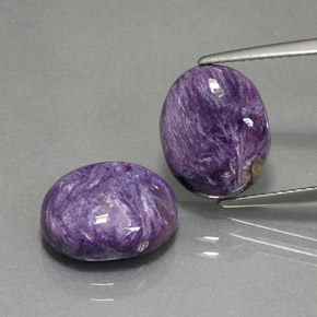 8.51 ct Violet Charoite Gemstone, Charoite Gem in Oval Cabochon Shape for Sale.