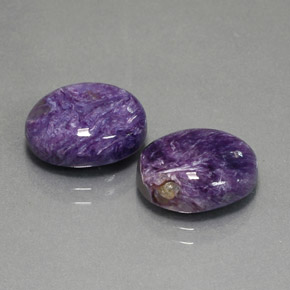 8.51 ct Violet Charoite Stone, Natural Charoite in Oval Cabochon Shape for Sale